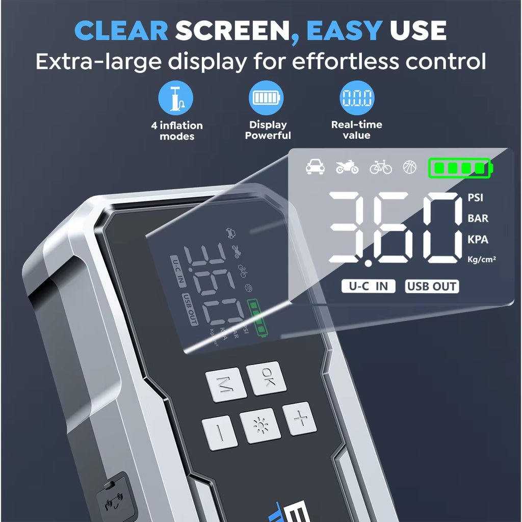 5000A Portable Car Jump Start Battery Power Bank with LED Light Support Start 12V Engine with Storage Case