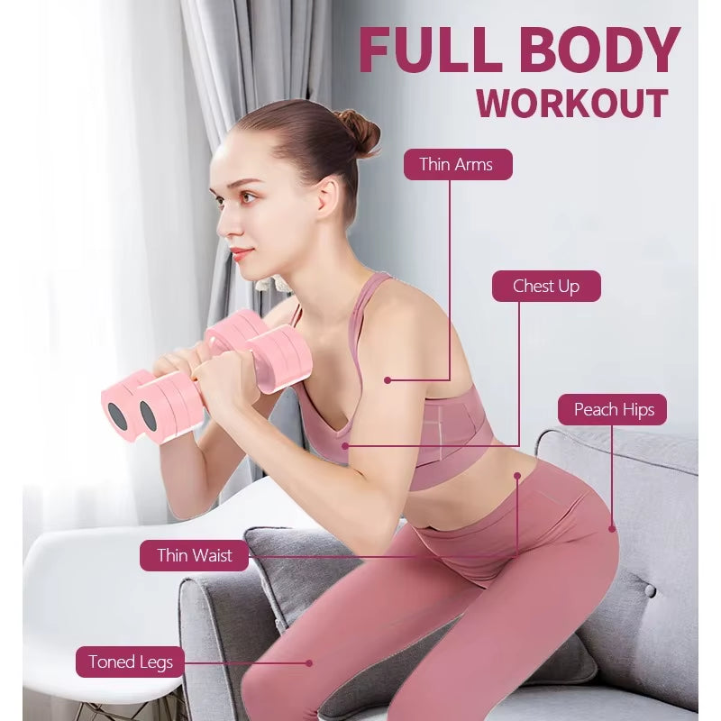 Adjustable Dumbbells Set 1 Pair 4-11Lb (2-5Lb Each) Free Weights Weight Set of 2 for Women Fast Adjust Dumbbell Arms Exercise