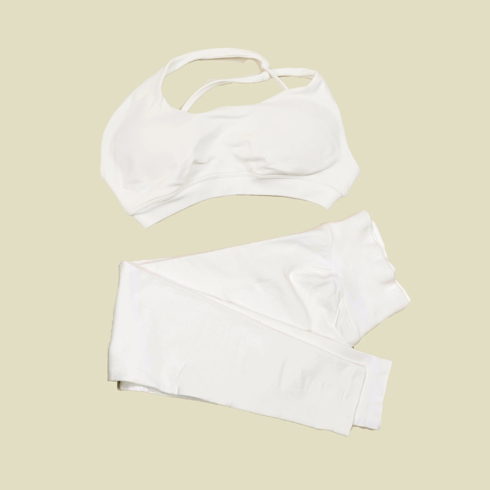 ES LIFESTYLE Seamless 2 Pieces Women Yoga Bras Pants Sets Asymmetric Sports Crop Top Hip Lift Scrunch Butt Gym Leggings Quick Dry Set