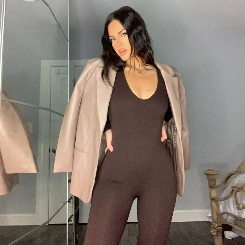 ES LIFESTYLE Knit Slim-Fit Jumpsuit – High Street Autumn Winter | ES Lifestyle