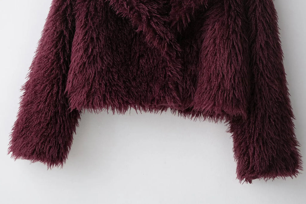 Women Elegant Faux Fur Coat Warm Fluffy Loose Long Sleeve Lapel Jacket Autumn Winter Fashion High Street Lady Outerwear