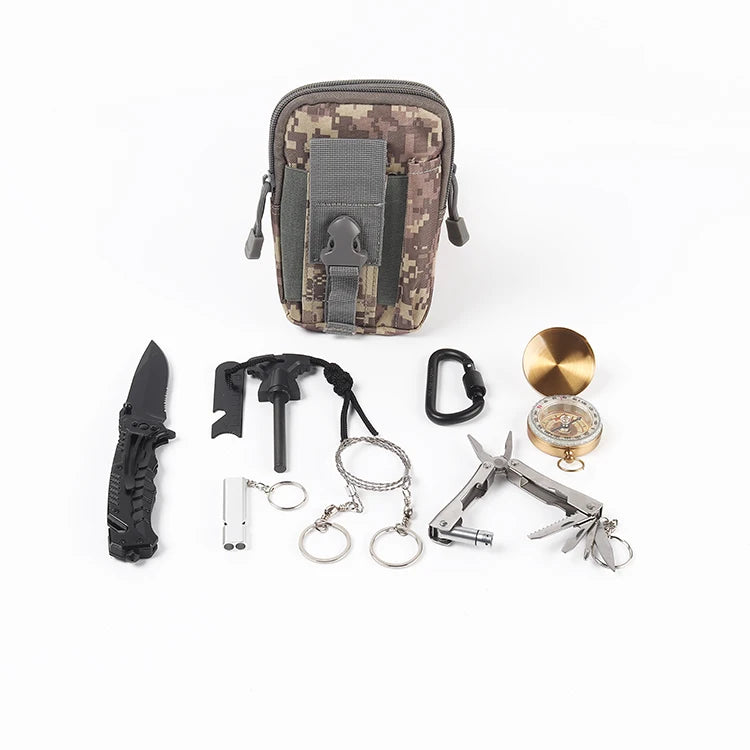 ES Outdoor Camping Survival Backpack First Aid Kit Hiking Travelling Complete backpack for 2 People 72 hours