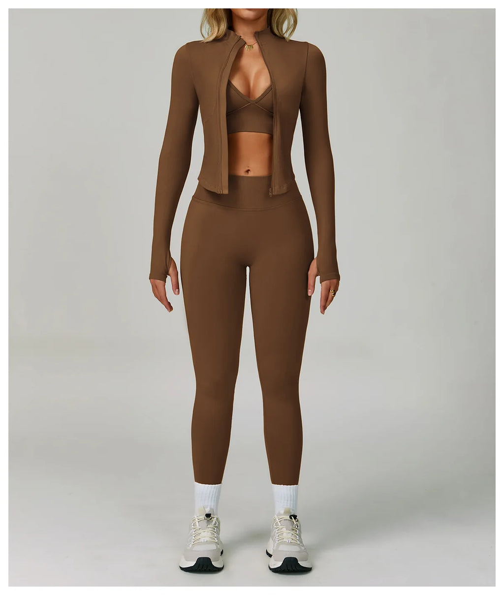 ES LIFESTYLE Seamless Sports Set Women's Fitness 2/3PCS Yoga Suit Sportswear Running Bra Workout Scrunch Butt Leggings Gym Athletic Wear