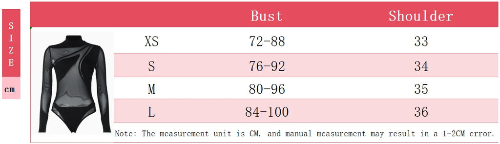 Sexy Mesh Bodysuit Black Y2K Transparent Body Turtleneck Patchwork Red Bodice Coquette Bodys Summer Evening Festival Nightclub