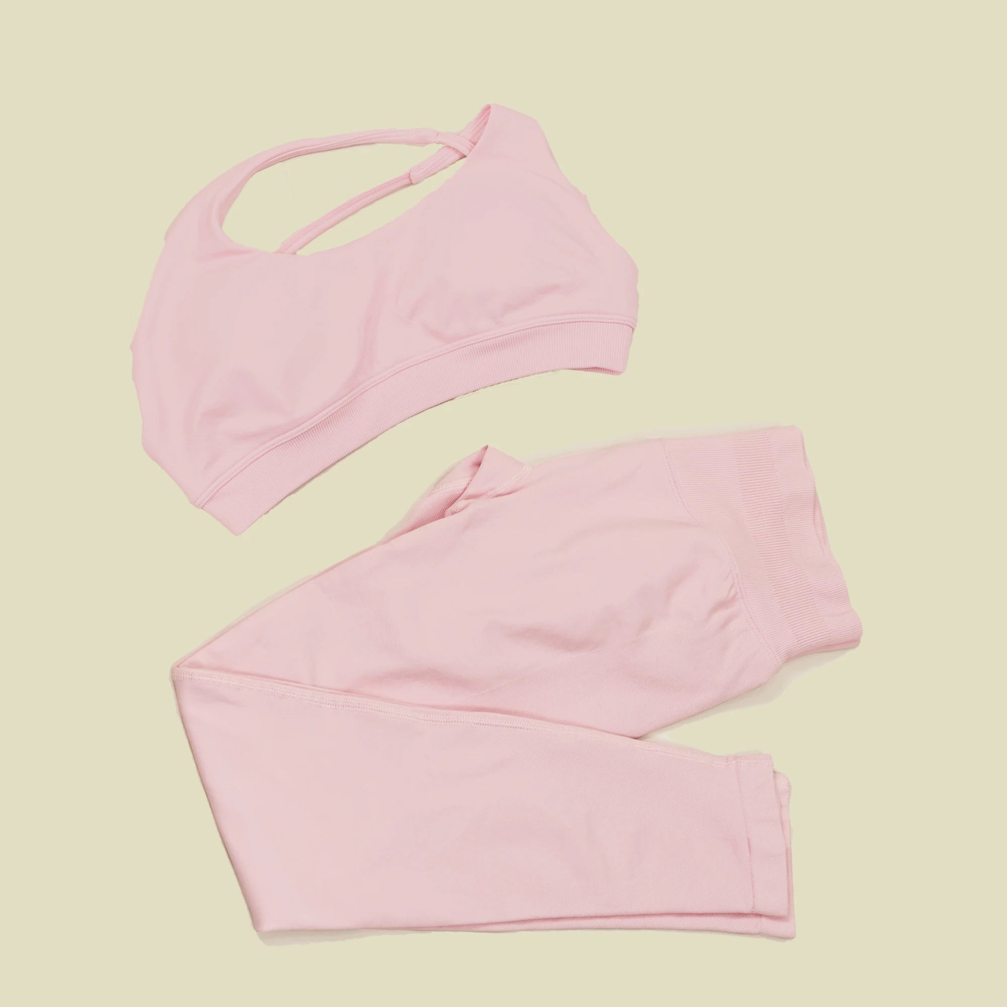 ES LIFESTYLE Seamless 2 Pieces Women Yoga Bras Pants Sets Asymmetric Sports Crop Top Hip Lift Scrunch Butt Gym Leggings Quick Dry Set