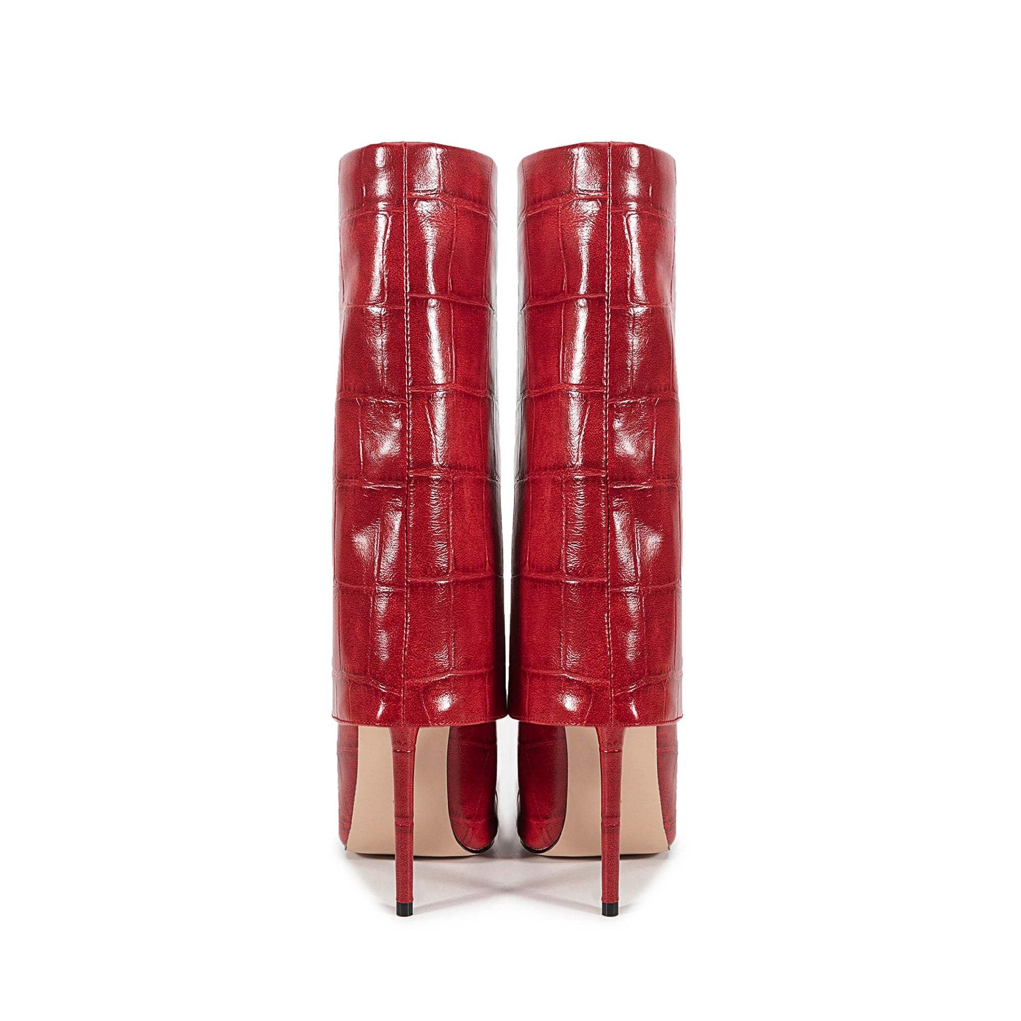 2025 Autumn Winter Women's Pointed Toe Stiletto High Heels Skirt Boots with Big Stone Marble Vein Pattern for Night Out Party