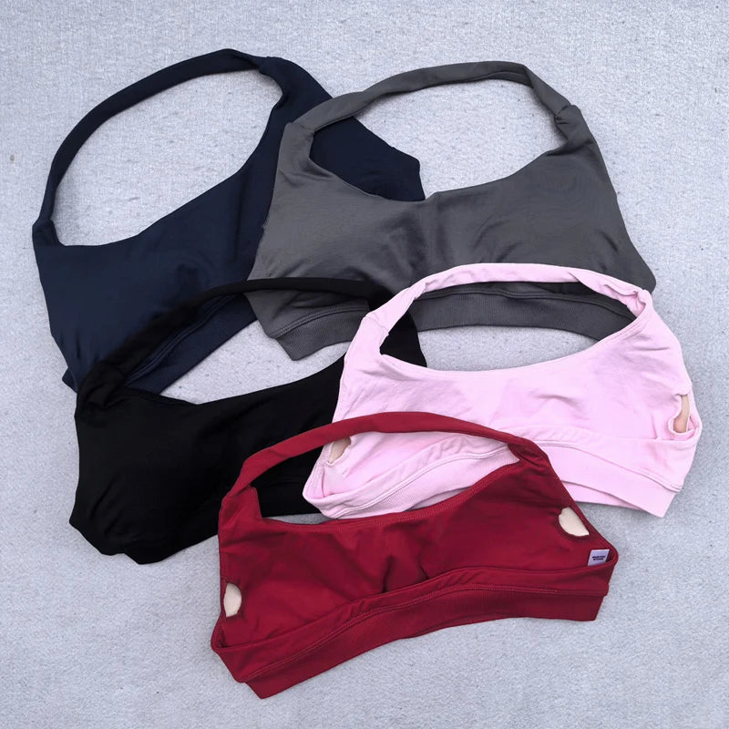 ES LIFESTYLE Shorts Set 2 Pieces Seamless Yoga Set Workout Tracksuit Women Halter Sport Bra And Low Waist Scrunch Bum Gym Shorts Suits