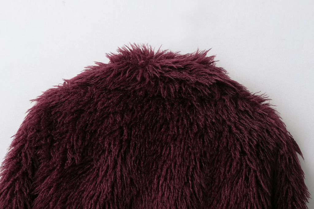 Women Elegant Faux Fur Coat Warm Fluffy Loose Long Sleeve Lapel Jacket Autumn Winter Fashion High Street Lady Outerwear