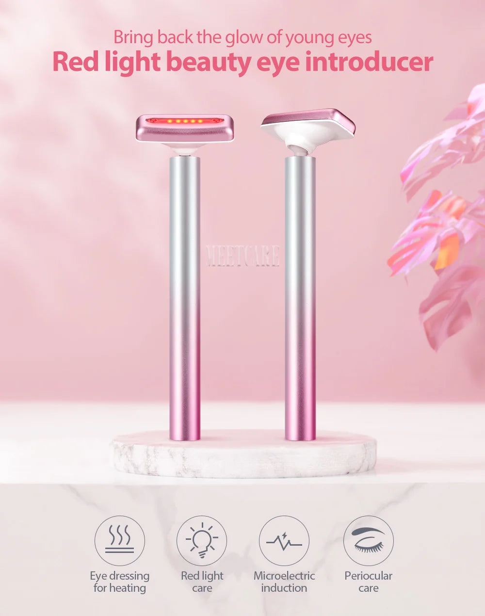 ES LIFESTYLE 4in1 Eye Facial Massage Wand EMS Hot Compress Red Light Neck Face Vibration Lift Skin Rejuvenation Sculpting Firm Tighten Tool