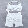 ES LIFESTYLE Shorts Set 2 Pieces Seamless Yoga Set Workout Tracksuit Women Halter Sport Bra And Low Waist Scrunch Bum Gym Shorts Suits