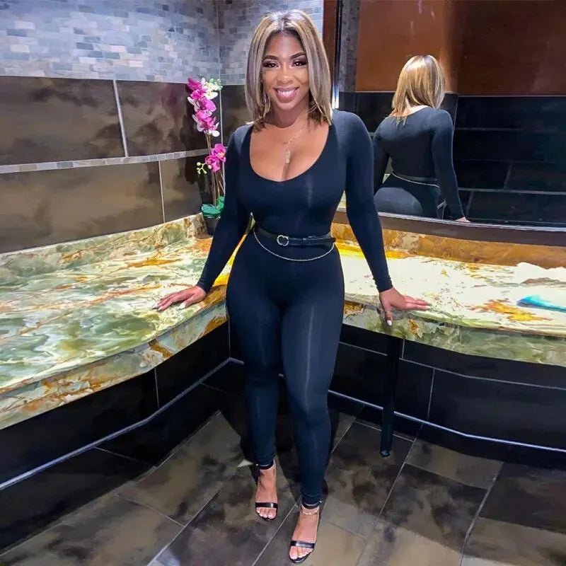 ES LIFESTYLE Knit Slim-Fit Jumpsuit – High Street Autumn Winter | ES Lifestyle