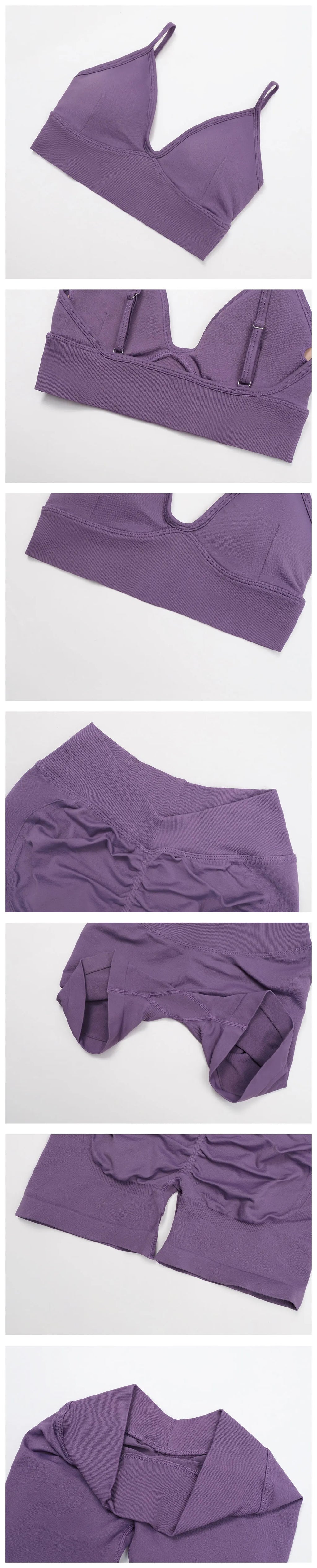 ES LIFESTYLE Seamless Sports Set Women's Fitness 2/3PCS Yoga Suit Sportswear Running Bra Workout Scrunch Butt Leggings Gym Athletic Wear