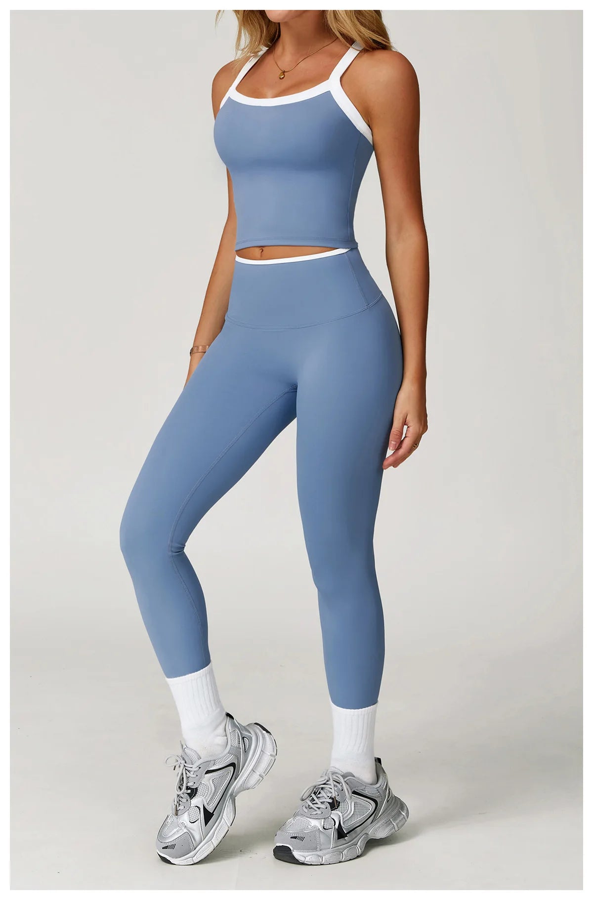 ES LIFESTYLE Women's Clothes 2 Pieces Workout Tracksuit Yoga Set Sportswear Gym Clothing High Waist Bell-bottoms Sexy Fitness Bta Sports Suit