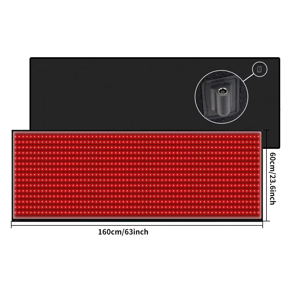 Red Light Mat Full Body 63" X 23.6" 945Pcs LED Beads 660Nm and 850Nm Red Light Blanket Whole Body LED Light Relax Pad