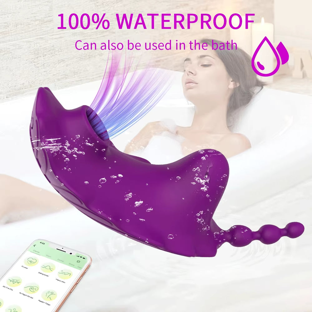 APP Bluetooth Wearable Vibrator 9 Modes Sucking Vibrating Clit G Spot Stimulator Bee Invisible Panties Flirting Women Play Goods