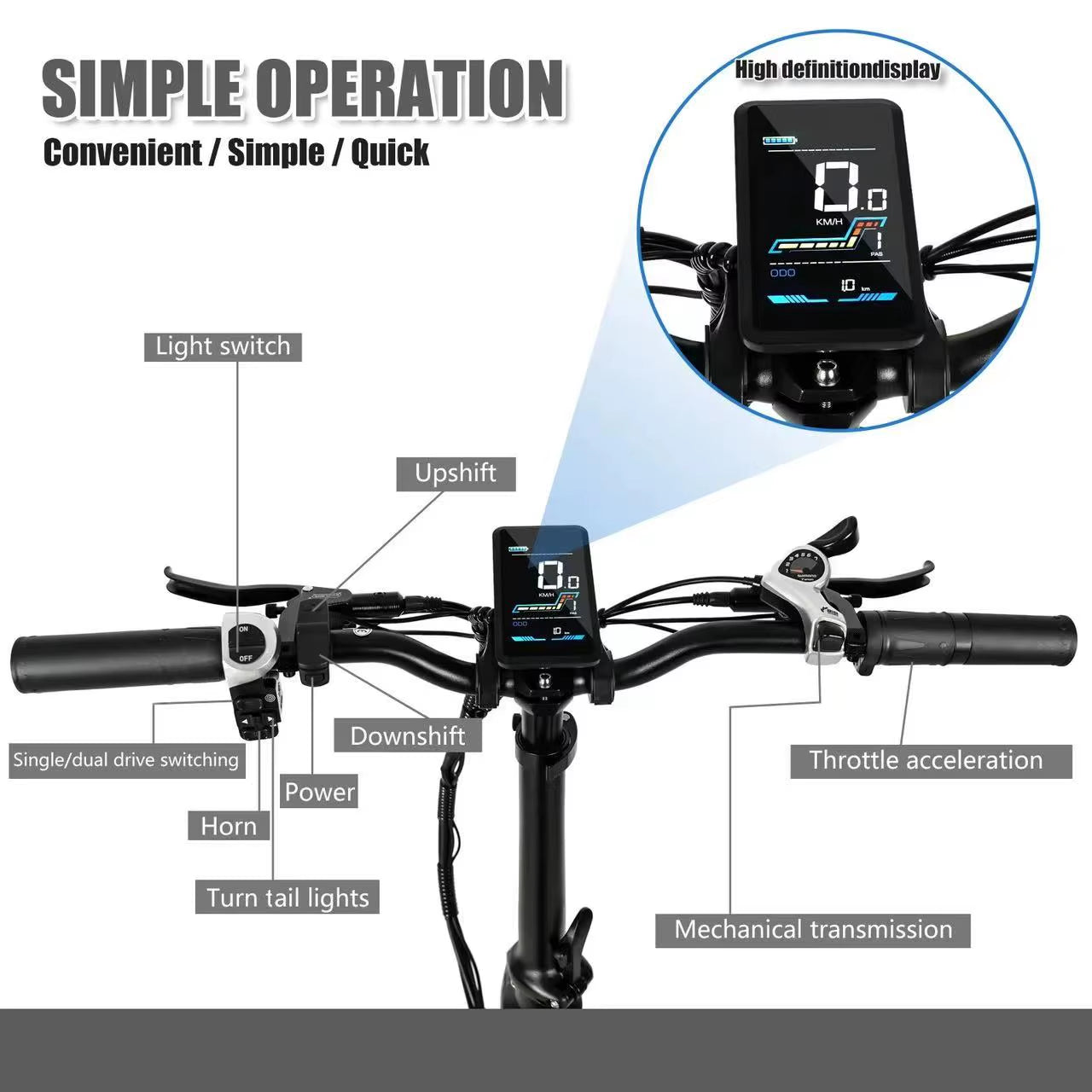 E Bike Folding 2000W Dual Motor 48V18AH Hydraulic Brake Electric Bicycle Mountain Snow Adult 20*4.0 Inch Fat Tire Electric Bike