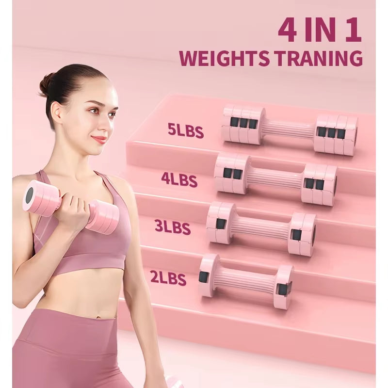 Adjustable Dumbbells Set 1 Pair 4-11Lb (2-5Lb Each) Free Weights Weight Set of 2 for Women Fast Adjust Dumbbell Arms Exercise