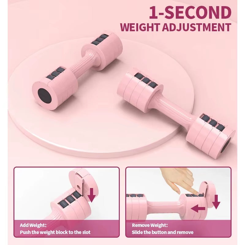 Adjustable Dumbbells Set 1 Pair 4-11Lb (2-5Lb Each) Free Weights Weight Set of 2 for Women Fast Adjust Dumbbell Arms Exercise